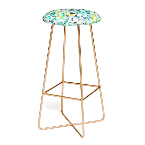 Ninola Design Moody Geometry Green Bar Stool