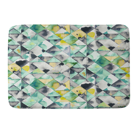 Ninola Design Moody Geometry Green Memory Foam Bath Mat