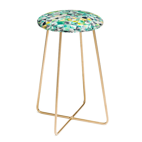 Ninola Design Moody Geometry Green Counter Stool