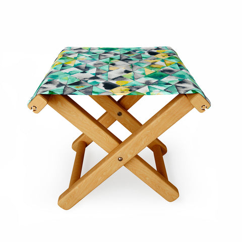 Ninola Design Moody Geometry Green Folding Stool