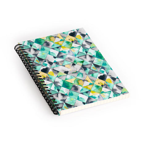 Ninola Design Moody Geometry Green Spiral Notebook