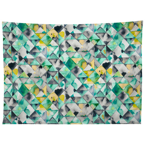 Ninola Design Moody Geometry Green Tapestry