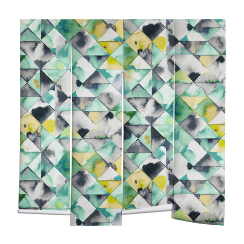 Ninola Design Moody Geometry Green Wall Mural