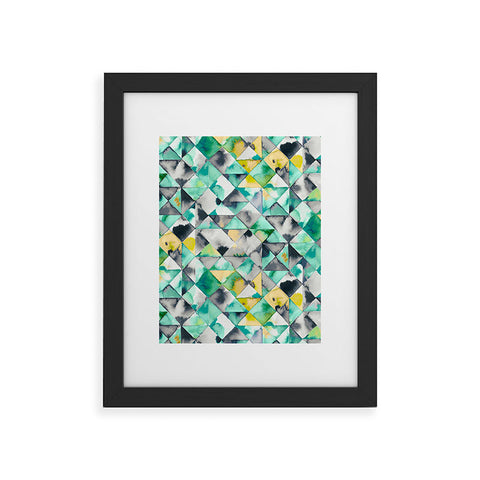 Ninola Design Moody Geometry Green Framed Art Print
