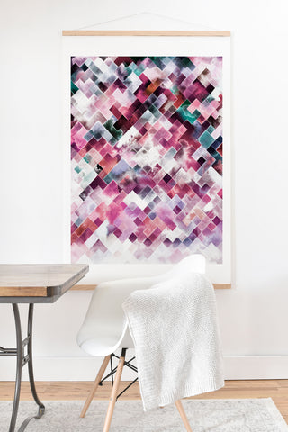 Ninola Design Moody Geometry Pink Art Print And Hanger