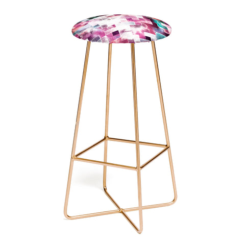 Ninola Design Moody Geometry Pink Bar Stool