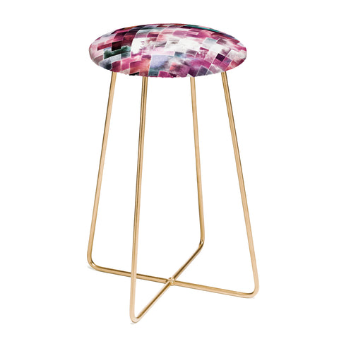 Ninola Design Moody Geometry Pink Counter Stool