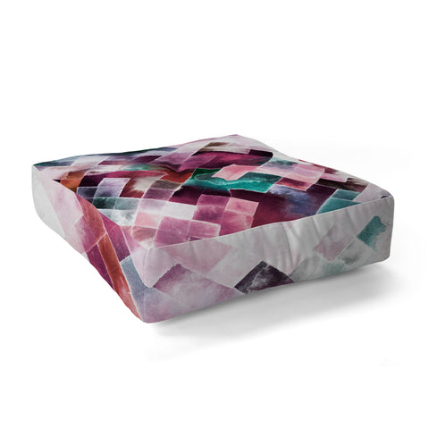 Ninola Design Moody Geometry Pink Floor Pillow Square