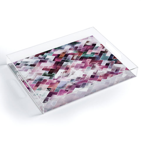 Ninola Design Moody Geometry Pink Acrylic Tray
