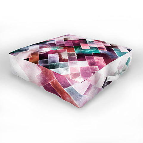 Ninola Design Moody Geometry Pink Outdoor Floor Cushion