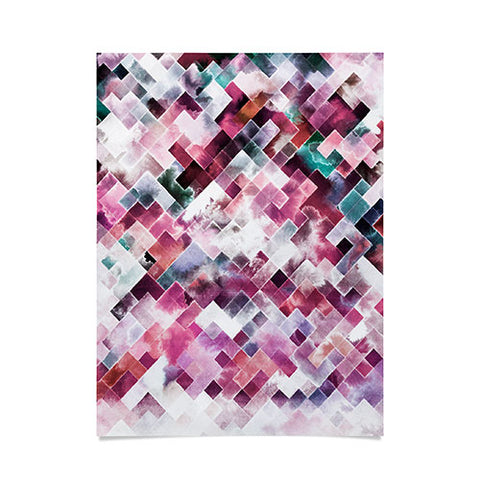 Ninola Design Moody Geometry Pink Poster