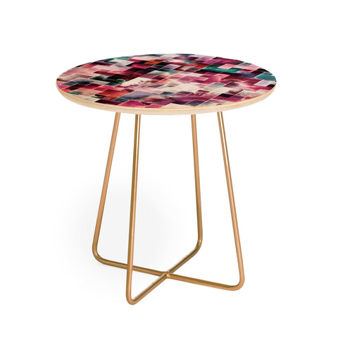 Ninola Design Moody Geometry Pink Round Side Table