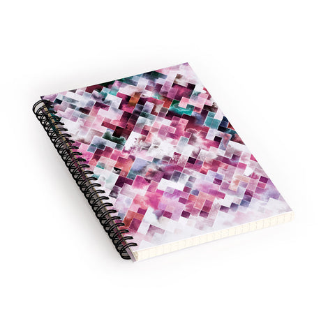 Ninola Design Moody Geometry Pink Spiral Notebook