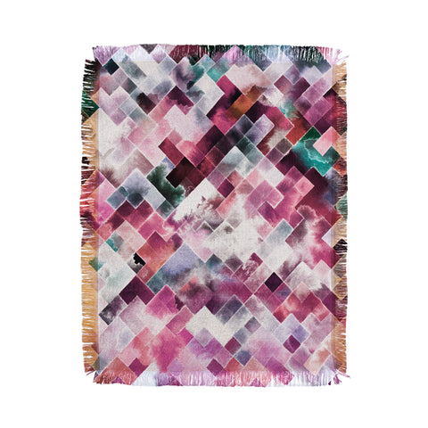Ninola Design Moody Geometry Pink Throw Blanket