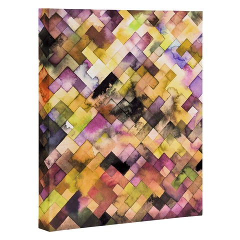 Ninola Design Moody Geometry Purple Art Canvas