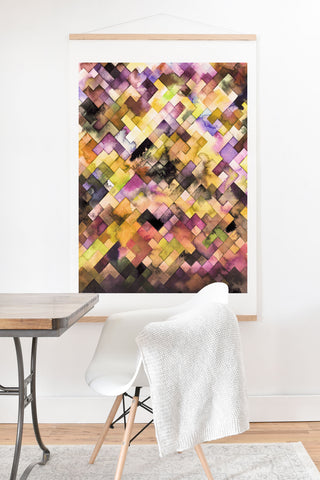 Ninola Design Moody Geometry Purple Art Print And Hanger