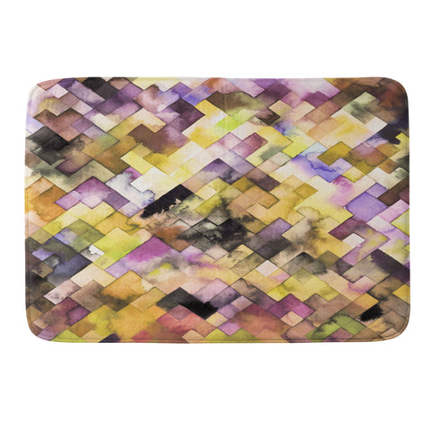 Ninola Design Moody Geometry Purple Memory Foam Bath Mat