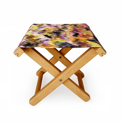 Ninola Design Moody Geometry Purple Folding Stool