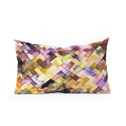Ninola Design Moody Geometry Purple Oblong Throw Pillow
