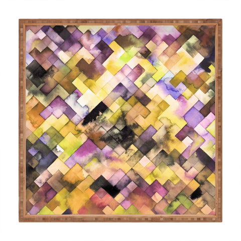 Ninola Design Moody Geometry Purple Square Tray