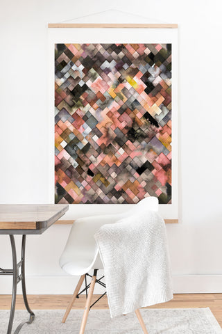 Ninola Design Moody Geometry Rustic Gold Art Print And Hanger