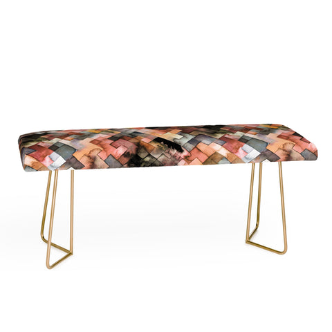 Ninola Design Moody Geometry Rustic Gold Bench