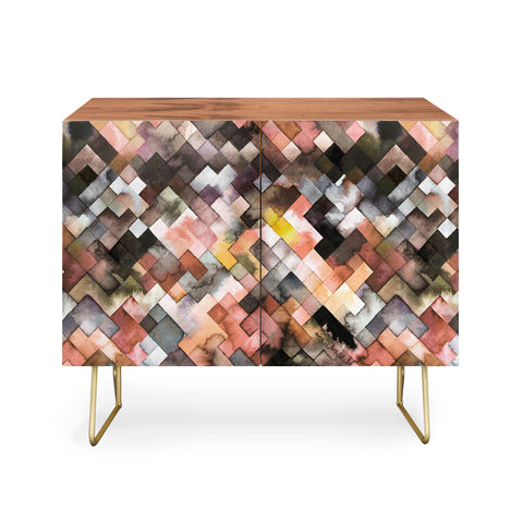 Ninola Design Moody Geometry Rustic Gold Credenza