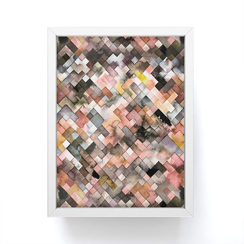 Ninola Design Moody Geometry Rustic Gold Framed Mini Art Print