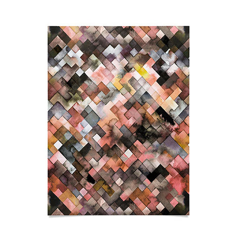 Ninola Design Moody Geometry Rustic Gold Poster