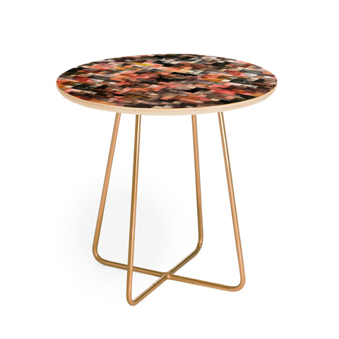 Ninola Design Moody Geometry Rustic Gold Round Side Table