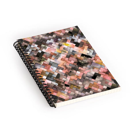 Ninola Design Moody Geometry Rustic Gold Spiral Notebook