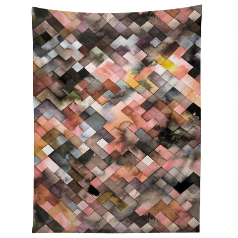 Ninola Design Moody Geometry Rustic Gold Tapestry