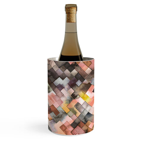 Ninola Design Moody Geometry Rustic Gold Wine Chiller