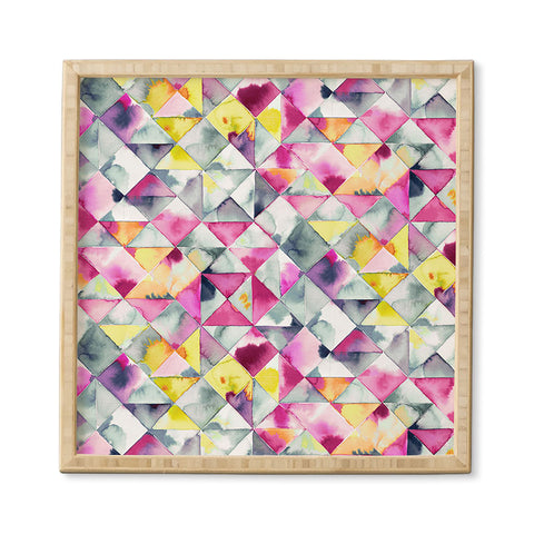 Ninola Design Moody Triangles Pink Framed Wall Art