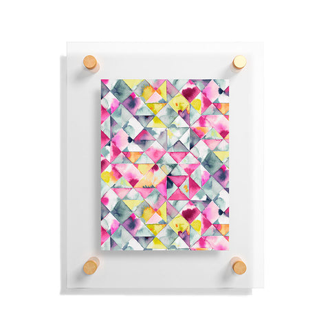 Ninola Design Moody Triangles Pink Floating Acrylic Print