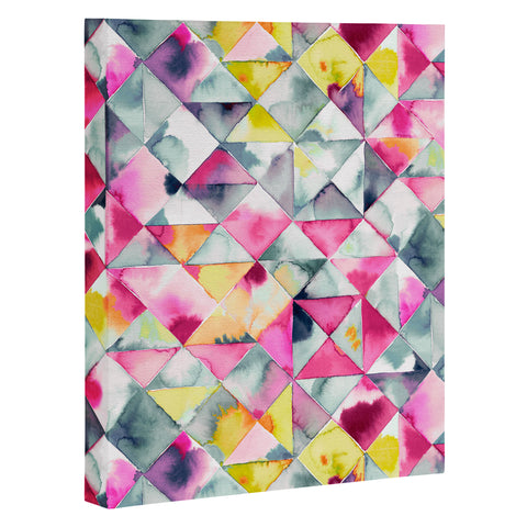 Ninola Design Moody Triangles Pink Art Canvas