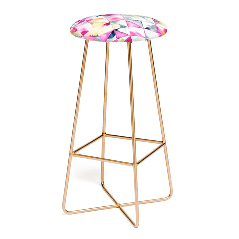 Ninola Design Moody Triangles Pink Bar Stool