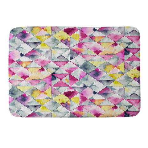Ninola Design Moody Triangles Pink Memory Foam Bath Mat