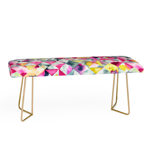 Ninola Design Moody Triangles Pink Bench