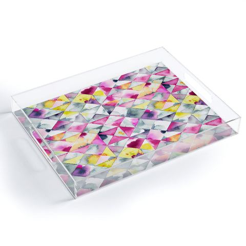 Ninola Design Moody Triangles Pink Acrylic Tray