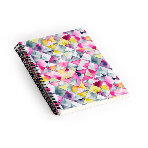 Ninola Design Moody Triangles Pink Spiral Notebook