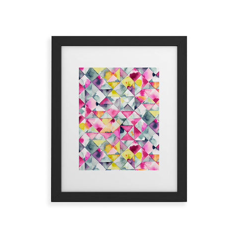 Ninola Design Moody Triangles Pink Framed Art Print