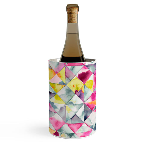 Ninola Design Moody Triangles Pink Wine Chiller