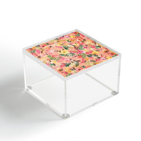 Ninola Design Moroccan Hibiscus Coral Acrylic Box