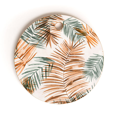 Ninola Design Moroccan Palms Branches Cutting Board Round