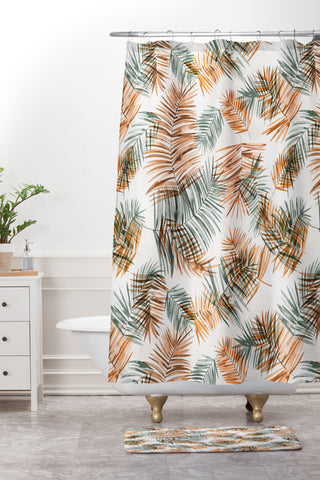 Ninola Design Moroccan Palms Branches Shower Curtain And Mat