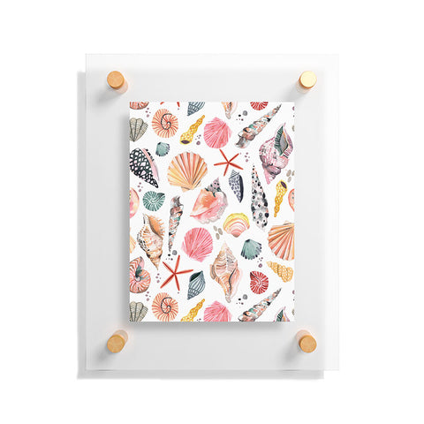 Ninola Design Moroccan Sea Shells Orange Floating Acrylic Print