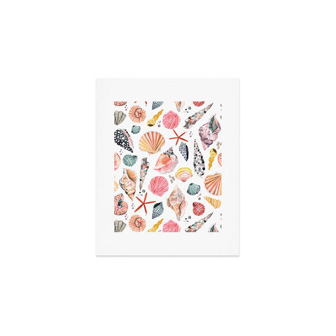 Ninola Design Moroccan Sea Shells Orange Art Print