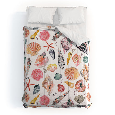 Ninola Design Moroccan Sea Shells Orange Comforter