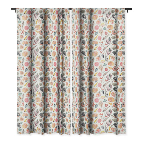 Ninola Design Moroccan Sea Shells Orange Blackout Window Curtain